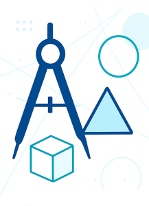 Abstract geometric shapes and compass illustration representing geometry concepts